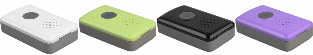 Das Mobile Lite R23 in den Farben weiß, grün, schwarz und violett.